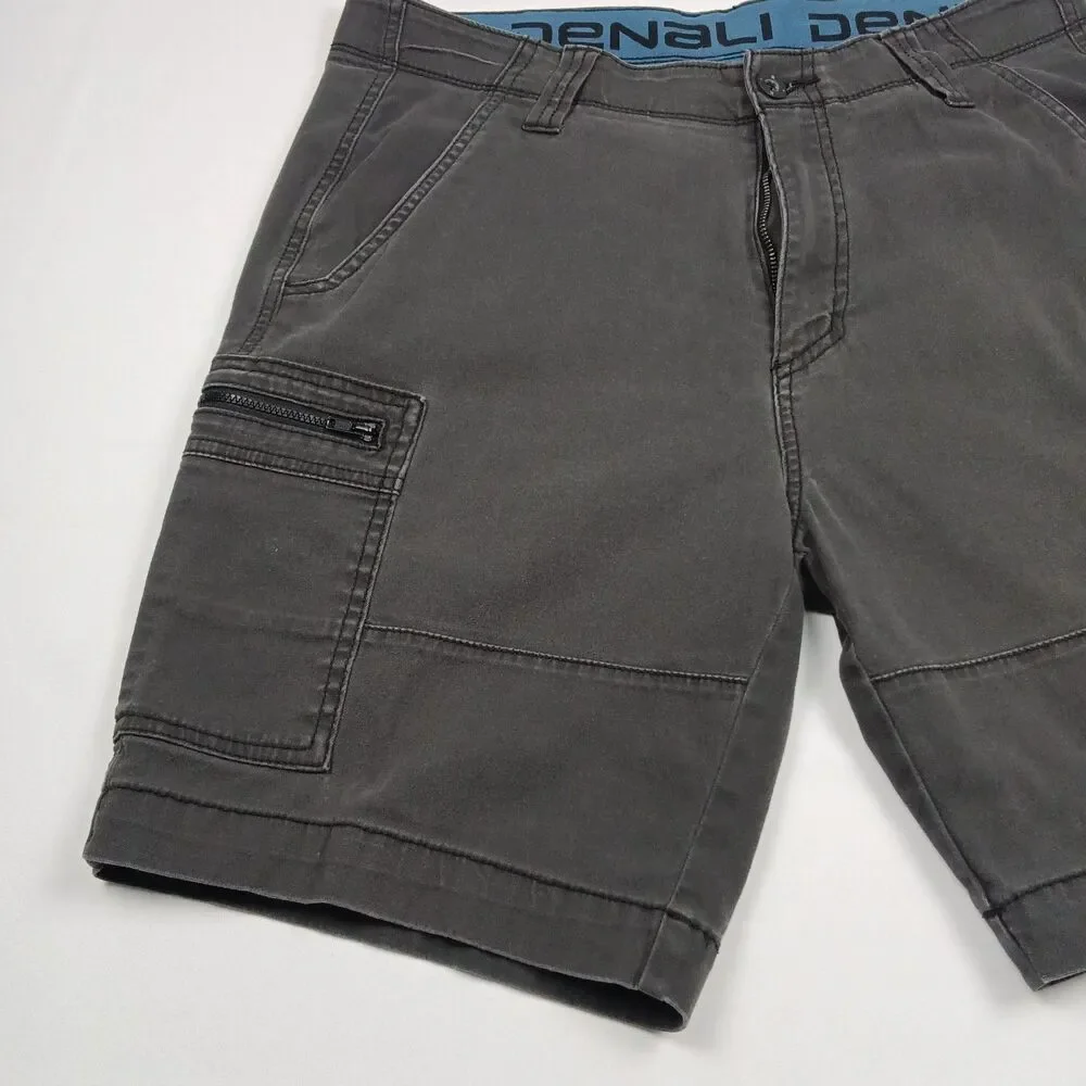 Denali Mens Size 32 Charcoal Gray Outdoor Cargo Shorts Stretch Hiking